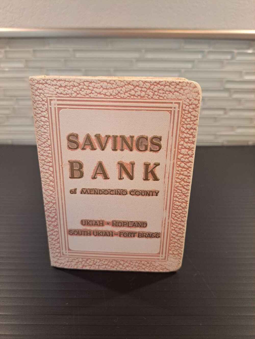 Vtg Savings Bank of Mendocino Cty Bank Book Of Thrift For Baby Savings- Pink-Key